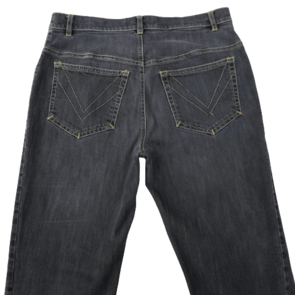 31x30 Designer Max Mara Italy Jeans Faded Black Denim Mid Rise Straight Leg US 8